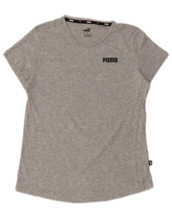 Puma Womens T-Shirt Top UK 12 Medium Grey Cotton