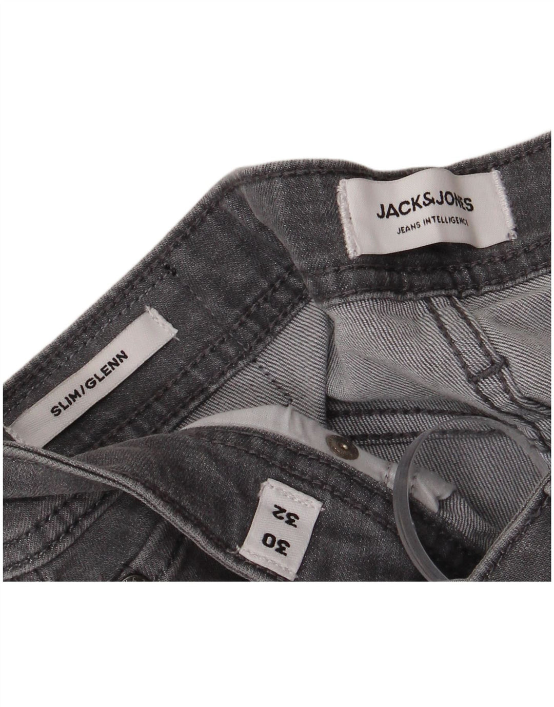 JACK & JONES Muške uske traperice GLENN W30 L32 Sivi pamuk