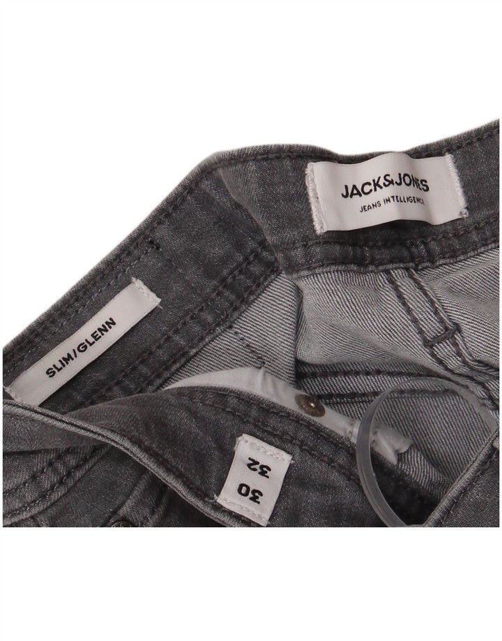 JACK & JONES Muške uske traperice GLENN W30 L32 Sivi pamuk