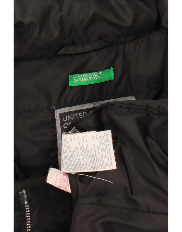 BENETTON Womens Padded Gilet UK 14 Medium Black Polyamide