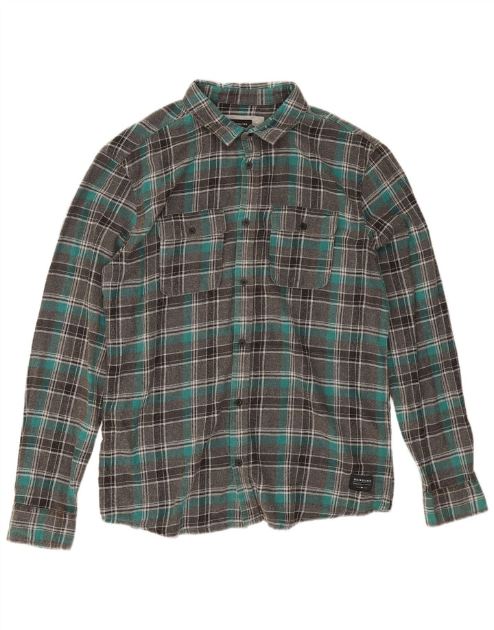 Quiksilver muška flanelska košulja standardnog kroja, veliki sivi karirani pamuk