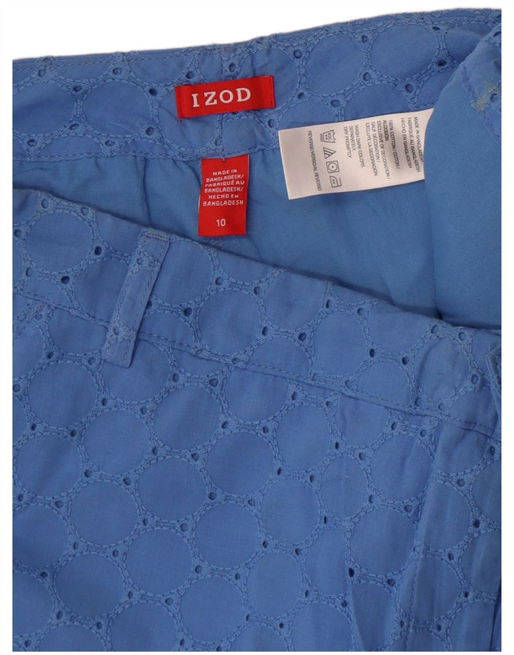 Izod ženske chino kratke hlače US 10 Large W32 plavi geometrijski pamuk