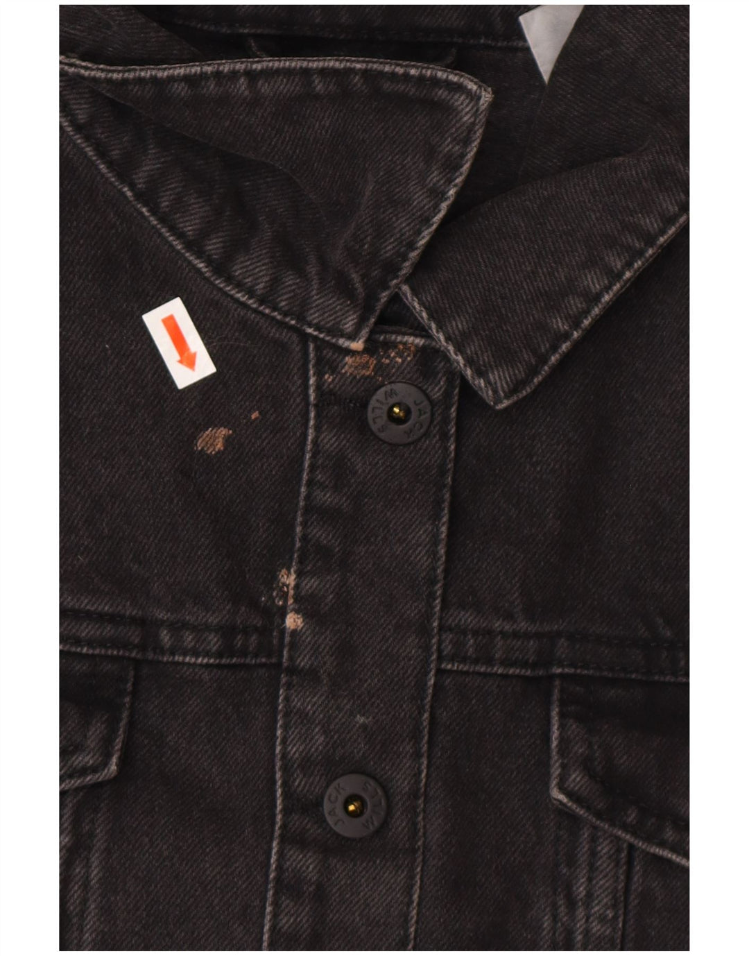 JACK WILLS Ženska prevelika crop traper jakna UK 10 Mala siva pamuk