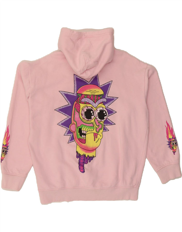 PULL & BEAR Mens Graphic Hoodie Jumper Large Pink Cotton Vintage Pull & Bear and Second-Hand Pull & Bear from Messina Hembry 