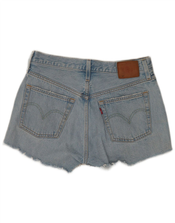 Levi's ženske traper kratke hlače W27 male plave boje pamuka