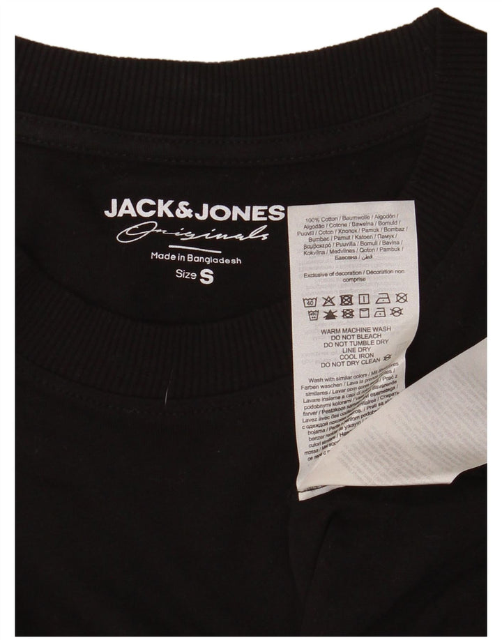 JACK & JONES Muška majica dugih rukava mala crna pamučna