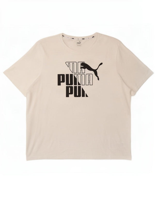 Puma muška majica kratkih rukava s grafičkim motivima 2XL bijeli pamuk