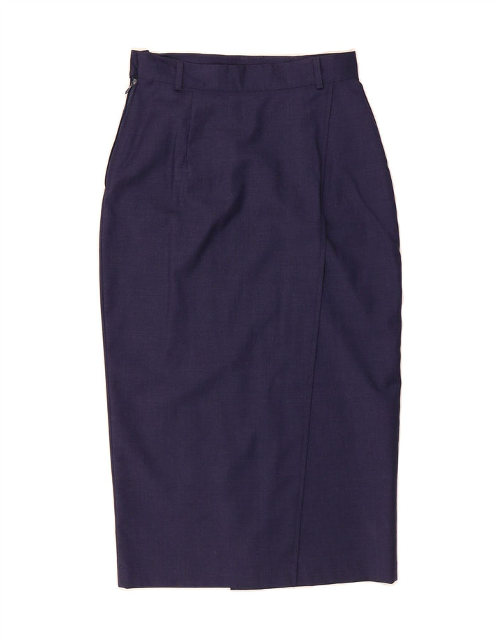 BENETTON Womens Pencil Skirt IT 44 Medium W30 Navy Blue Virgin Wool Vintage Benetton and Second-Hand Benetton from Messina Hembry 