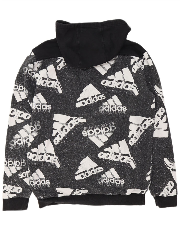 ADIDAS muška majica s kapuljačom s grafičkim motivima, veliki crni pamuk u blokovima boja