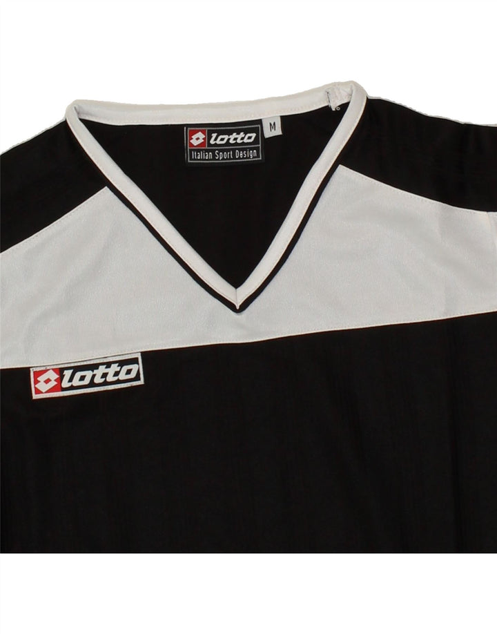 LOTTO Boys Graphic Top Long Sleeve 10-11 Years Medium Black Colourblock Vintage Lotto and Second-Hand Lotto from Messina Hembry 