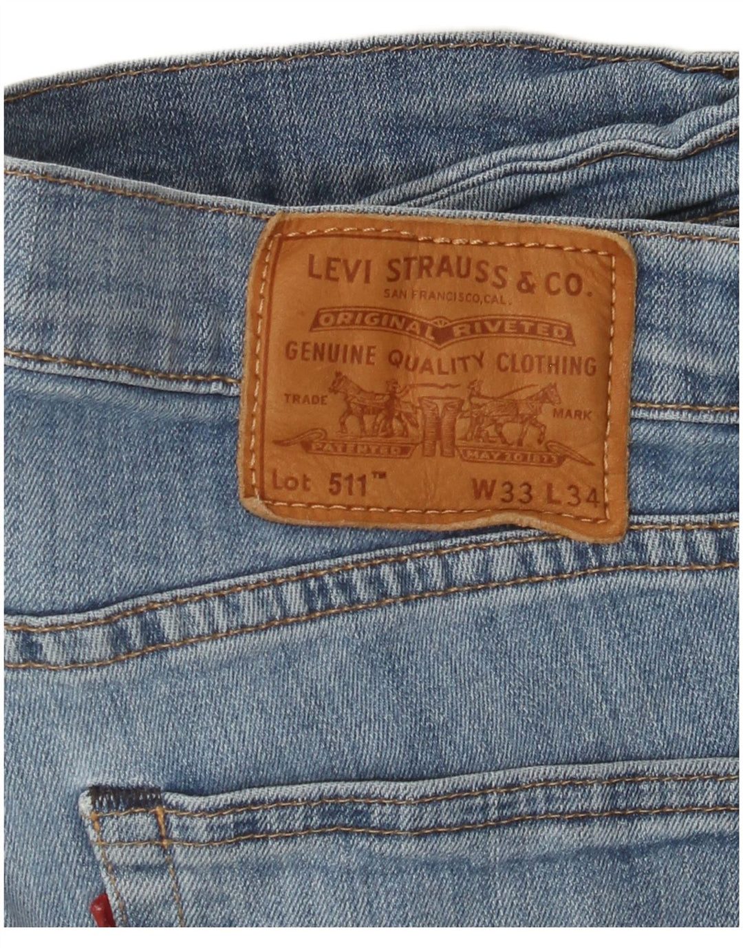 LEVI'S Muške 511 uske traperice W33 L34 Plavi pamuk