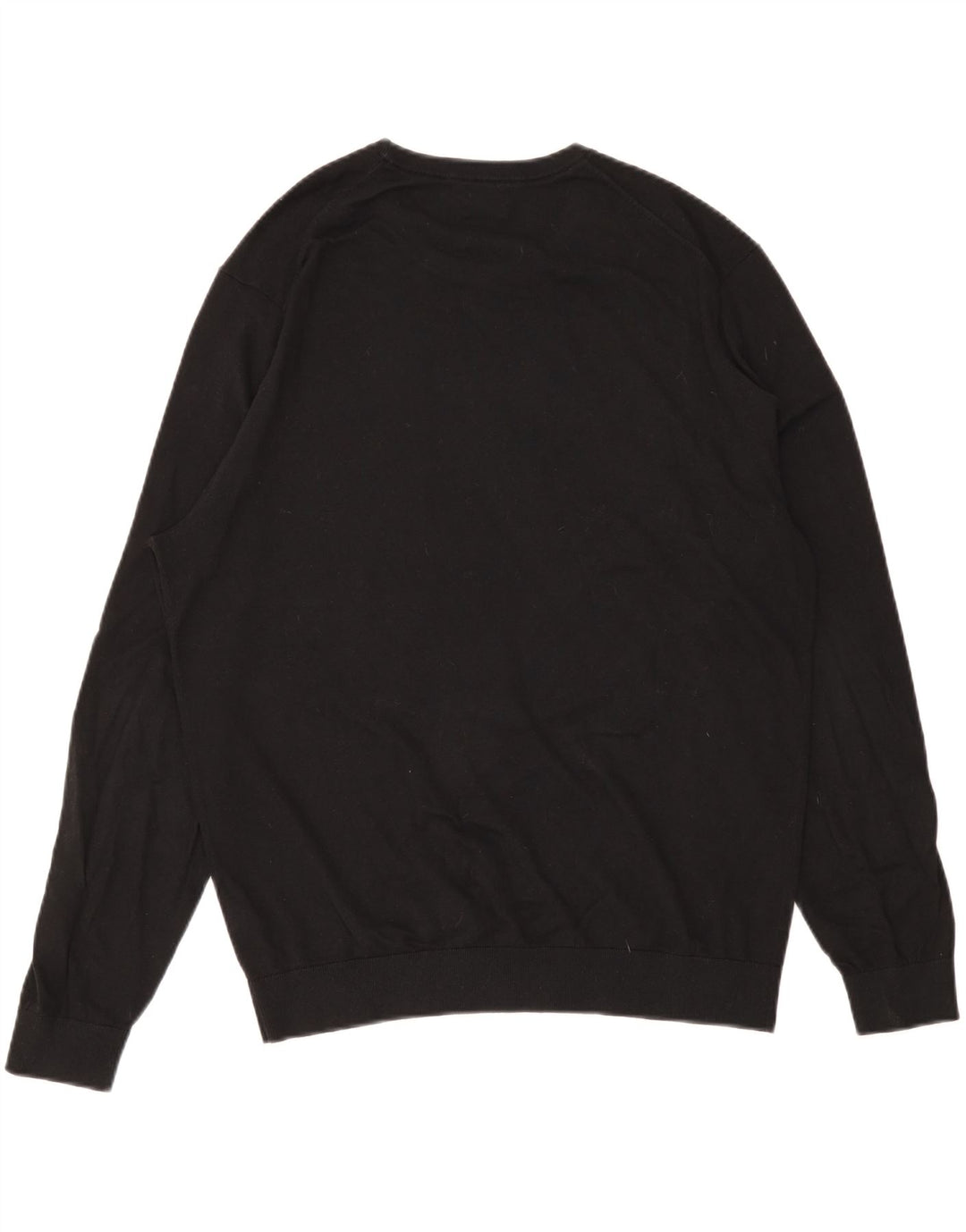 Massimo Dutti muški pulover s okruglim izrezom 2XL crni pamuk