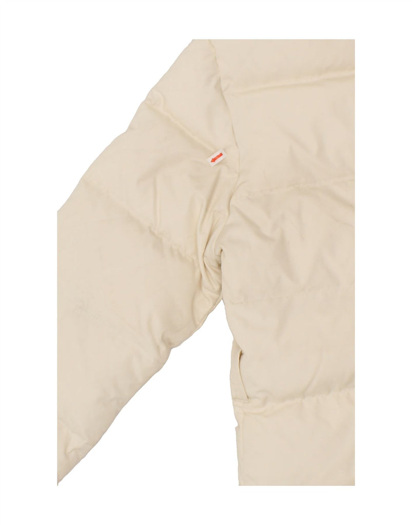 RALPH LAUREN Womens Hooded Padded Jacket UK 16 Large Off White Polyester Vintage Ralph Lauren and Second-Hand Ralph Lauren from Messina Hembry 