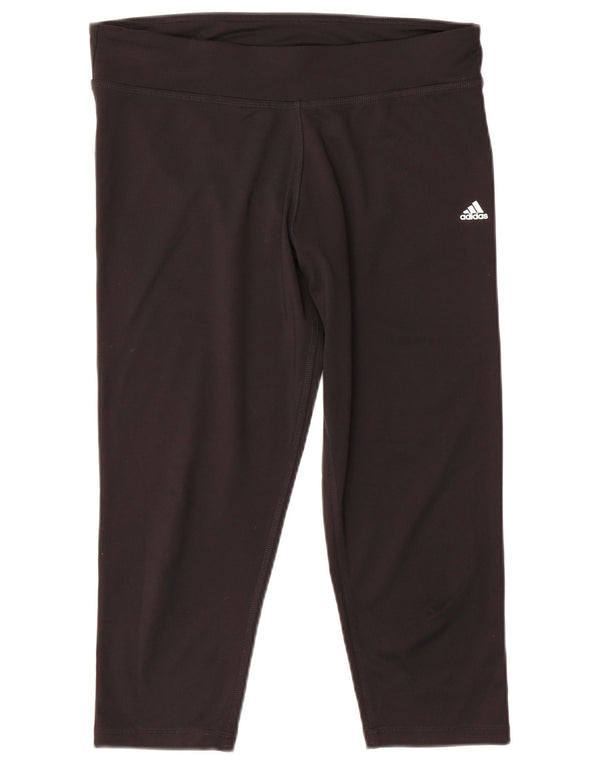 Adidas ženske Climalite Capri tajice UK 16/18 velike crne poliesterske