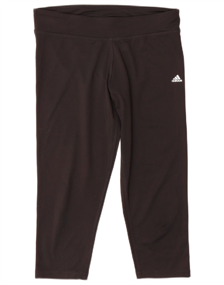Adidas ženske Climalite Capri tajice UK 16/18 velike crne poliesterske