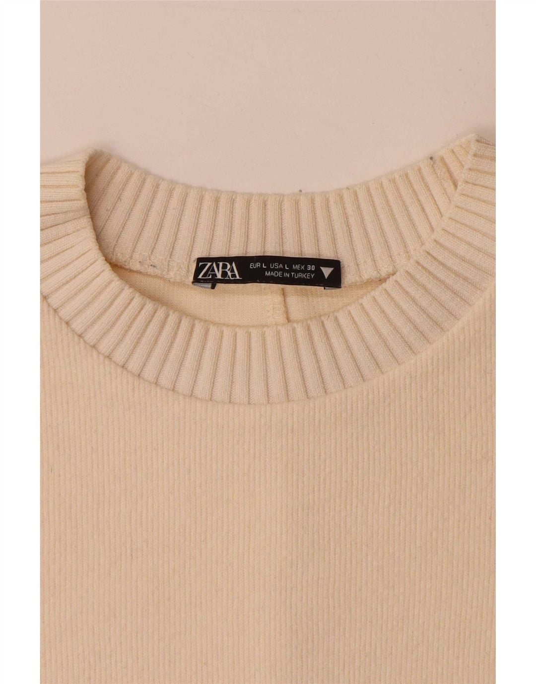 Zara ženski pulover s okruglim izrezom UK 16 Large Off White