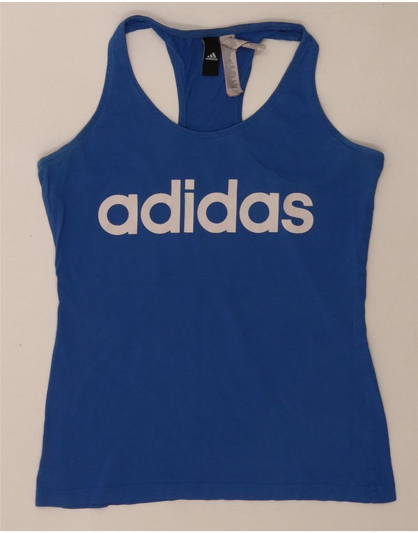 Adidas ženski grafički prsluk UK 8/10 Mali plavi pamuk