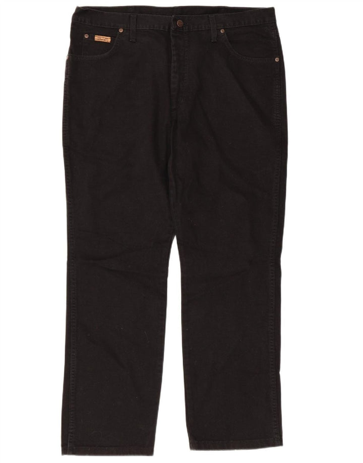 WRANGLER muške ravni traperice Texas W40 L30 crni pamuk