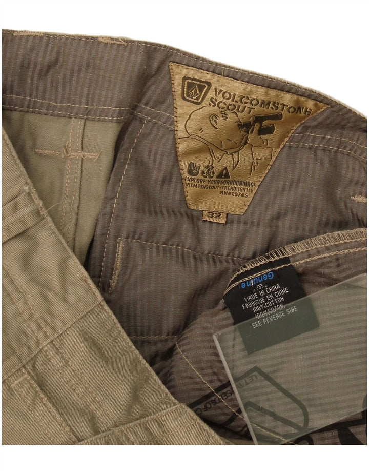 Volcom muške ravne kargo hlače W32 L27 Kaki pamuk