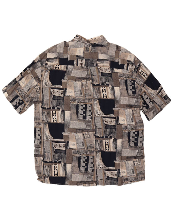 VINTAGE muška košulja kratkih rukava veličina 46 2XL siva patchwork