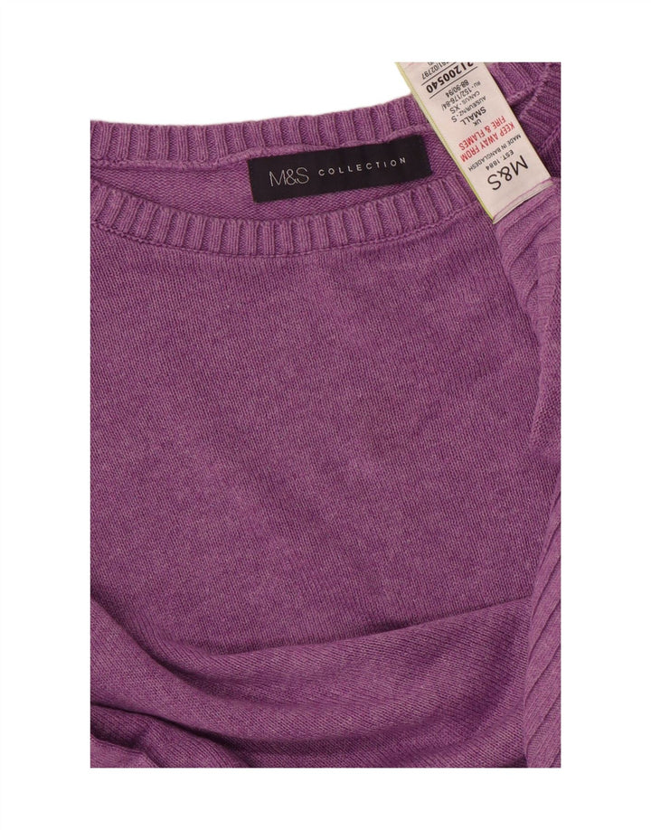 MARKS & SPENCER Ženski džemper s morskim izrezom UK 10 Mala ljubičasta viskoza