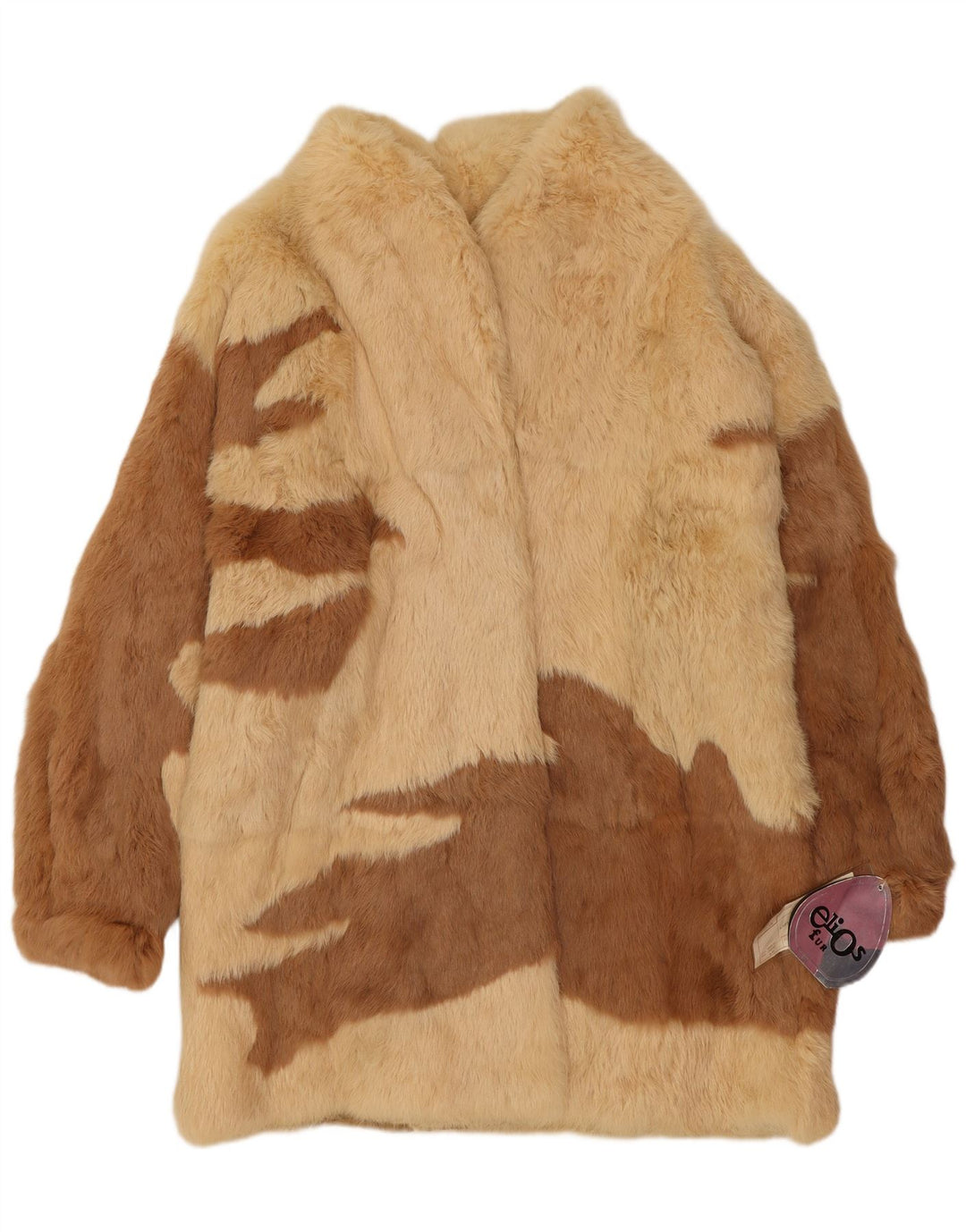 Elios ženska prevelika krznena bunda IT 44 srednje bež boje od zečjeg krzna