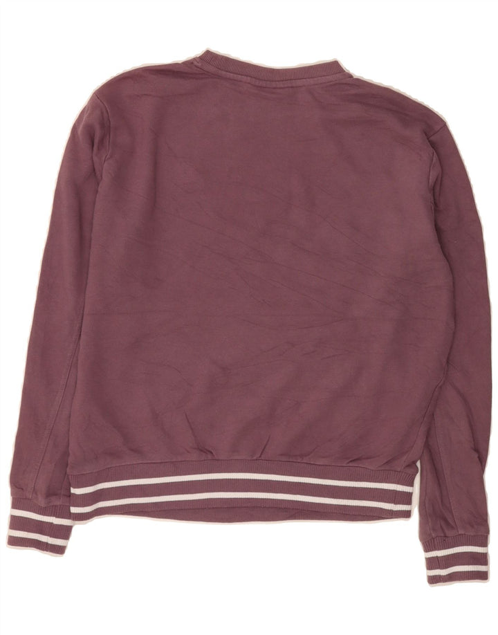 FILA Womens Sweatshirt Jumper UK 14 Medium Burgundy Cotton Vintage Fila and Second-Hand Fila from Messina Hembry 