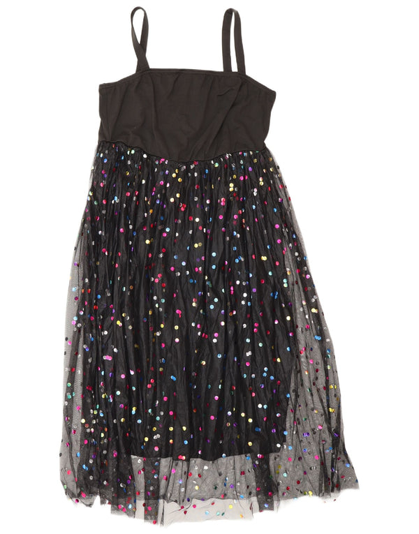 Shein ženska Empire haljina bez rukava UK 20 2XL crna s mrljama