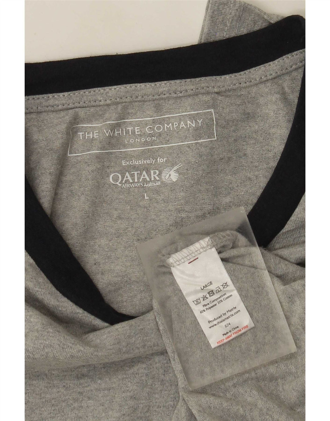 The White Company muška majica dugih rukava, veliki sivi poliester u boji
