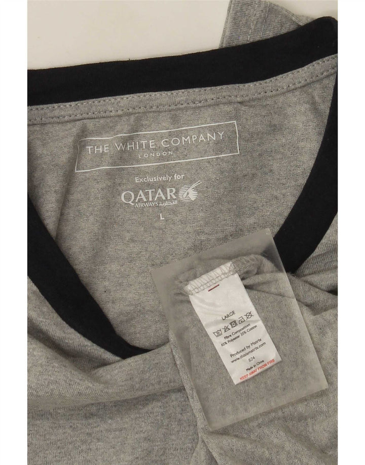The White Company muška majica dugih rukava, veliki sivi poliester u boji