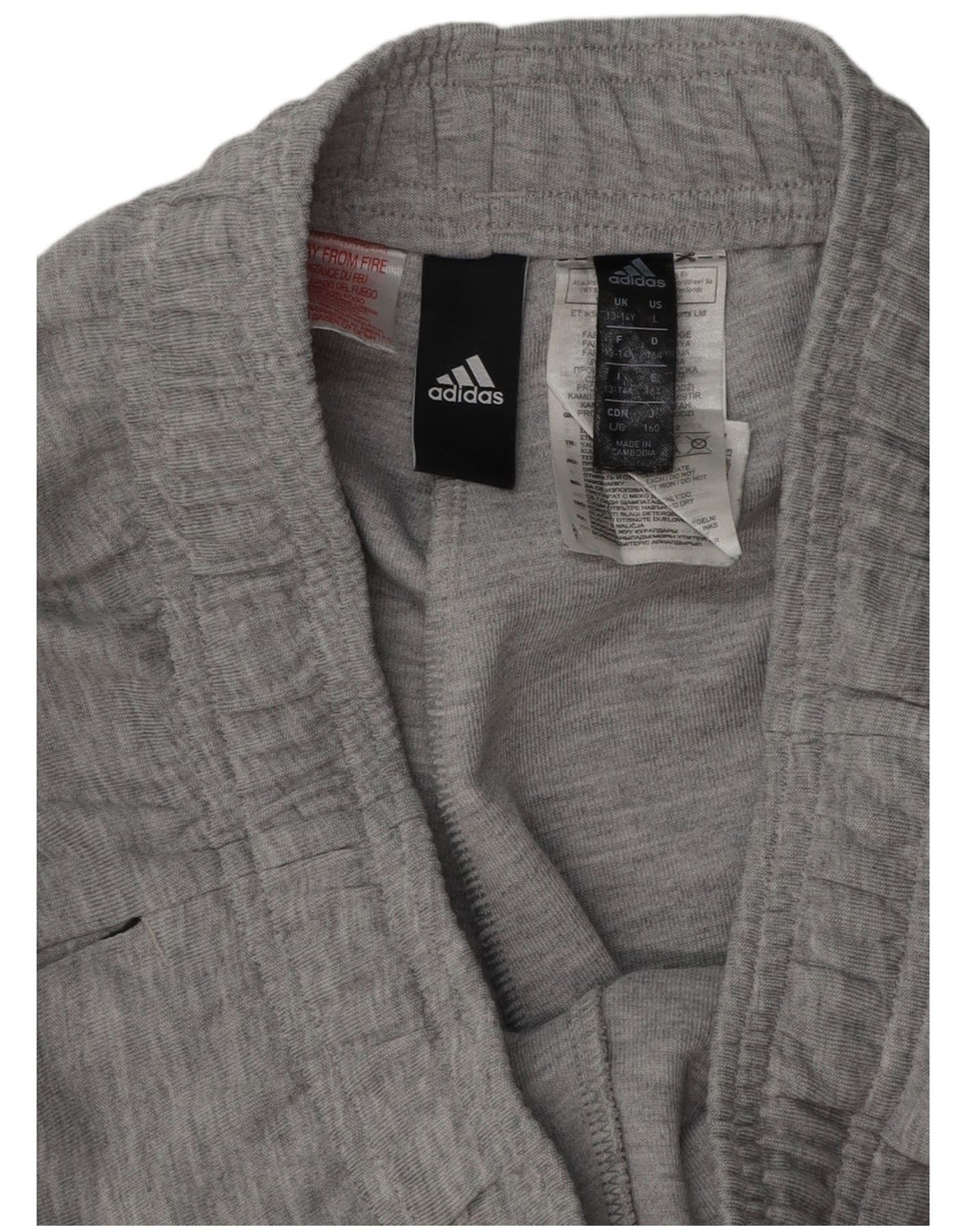 ADIDAS Trenirka za dječake, hlače za trčanje, 13-14 godina, sivi poliester