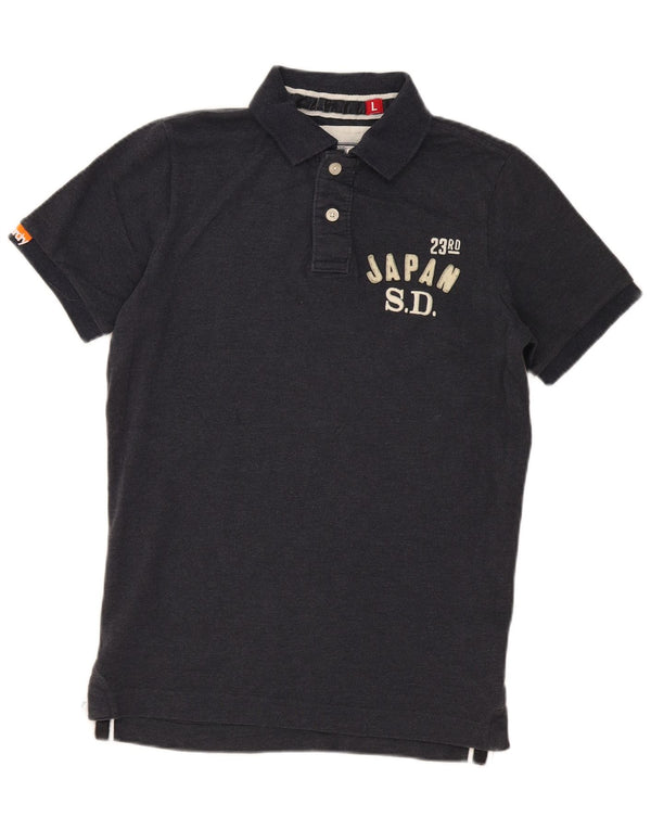 Superdry muška grafička polo majica velika tamnoplava pamučna sportska majica