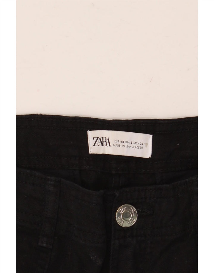 ZARA ženske Cargo ravne traperice EU 40 srednje W30 L32 crne