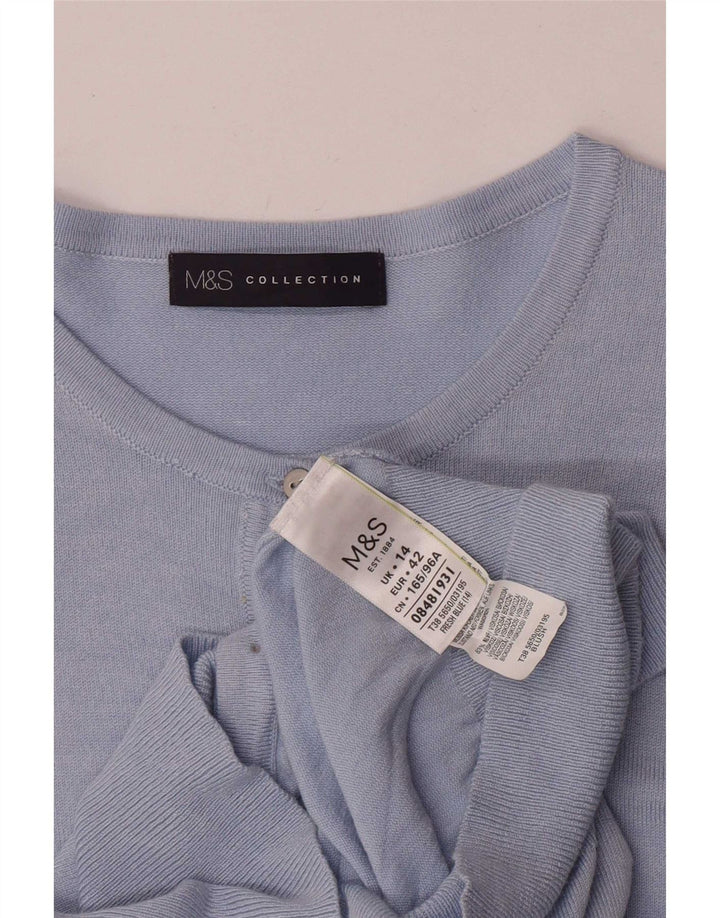 Marks & Spencer ženski kardigan pulover UK 14 Srednje plava viskoza