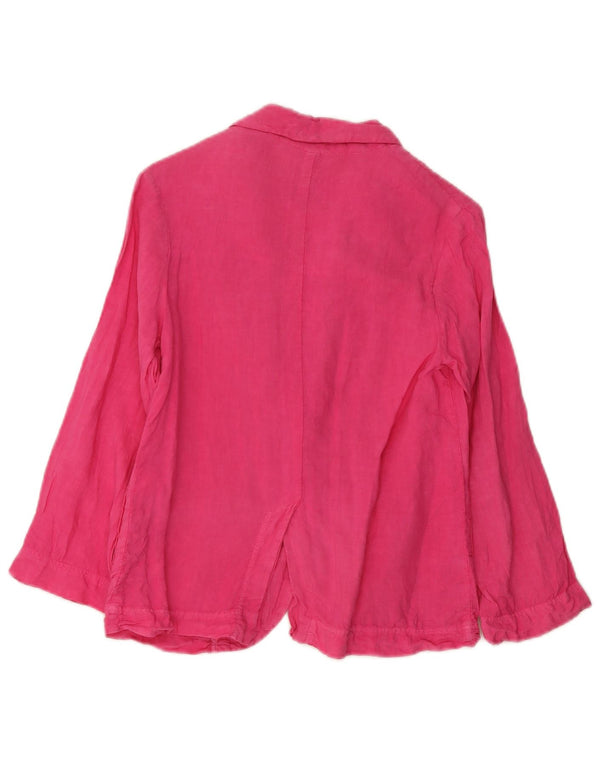 Zara Girls jakna sa 2 gumba za 9-10 godina, ružičasta lanena