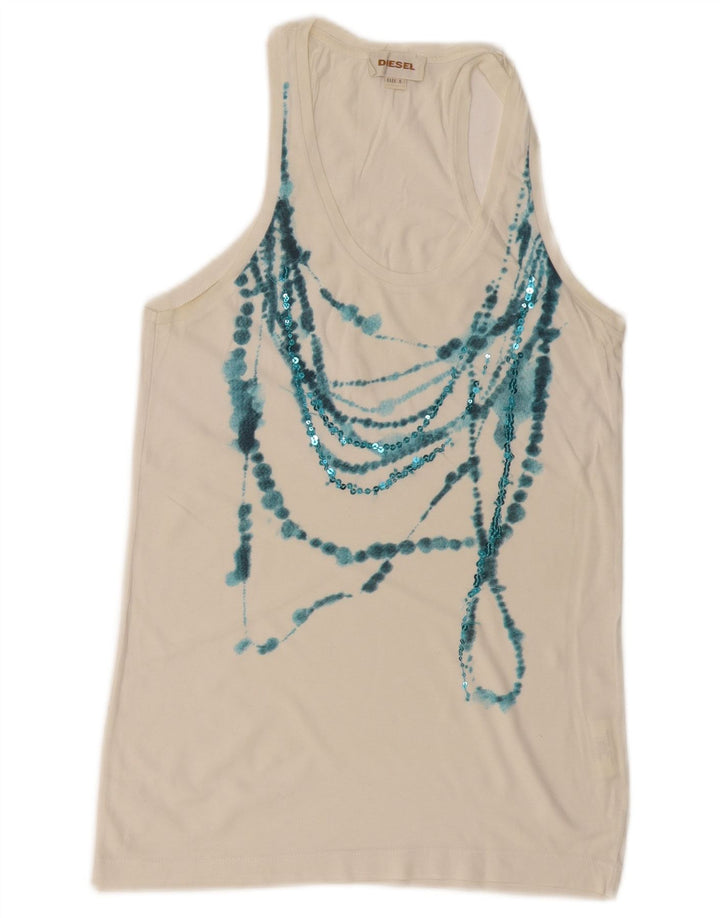 Diesel ženski prsluk Top UK 10 Mali bijeli pamuk