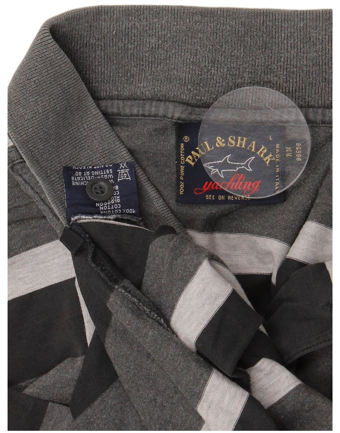 PAUL & SHARK Muška polo majica za jahte, pamuk na velike sive pruge