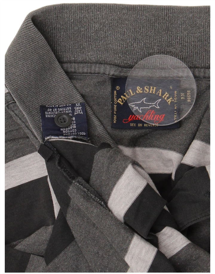 PAUL & SHARK Muška polo majica za jahte, pamuk na velike sive pruge