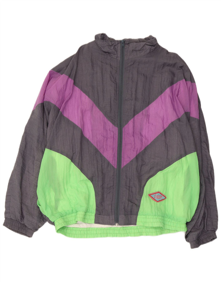 CLIPPER Muška trenirka Gornja jakna UK 46 2XL Sivi Colourblock Pamuk