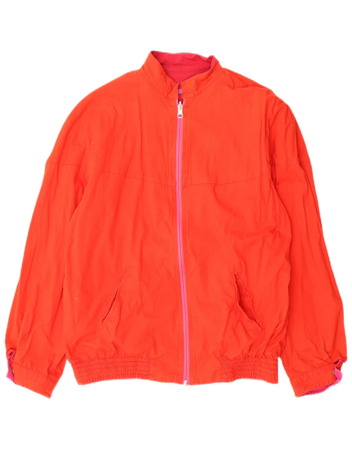 Vintage ženska reverzibilna bomber jakna UK 12 srednje ružičasta geometrijska