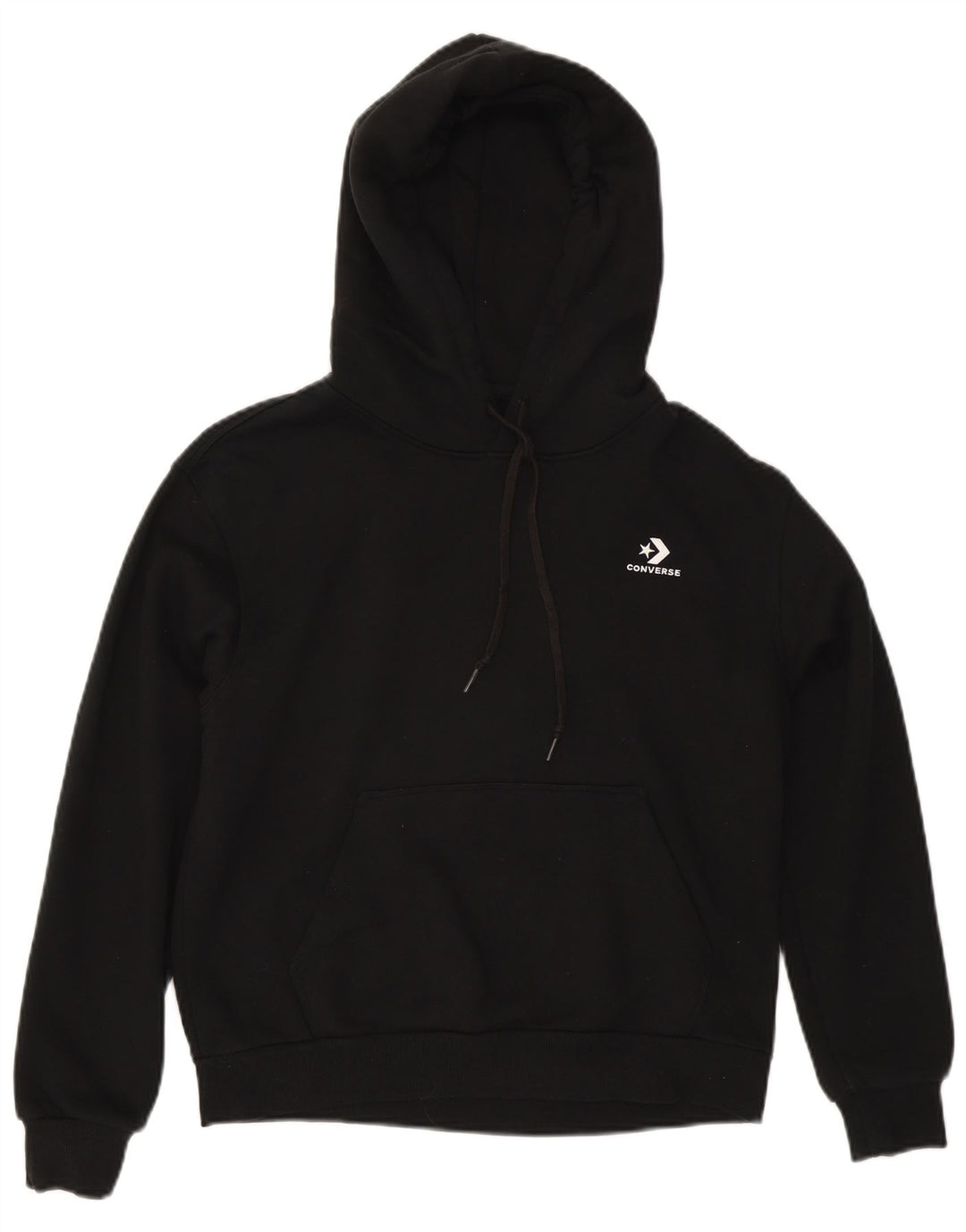 CONVERSE Ženska majica s kapuljačom UK 14 Srednji crni pamuk