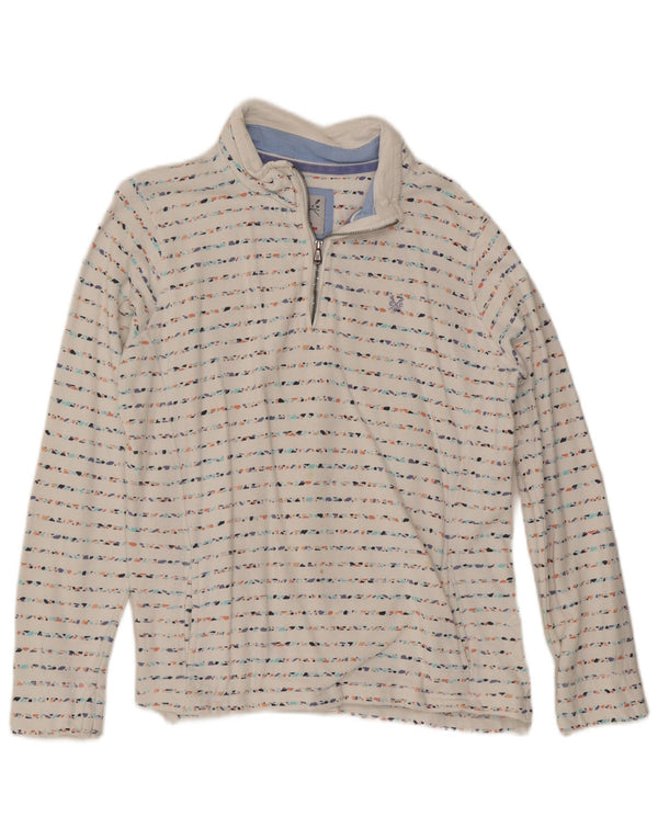 Crew Clothing Ženska majica s izrezom s patentnim zatvaračem UK 14 Velike bijele pruge