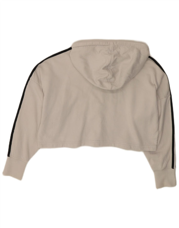 ADIDAS Ženska prevelika majica s kapuljačom UK 8 Mali bijeli pamuk