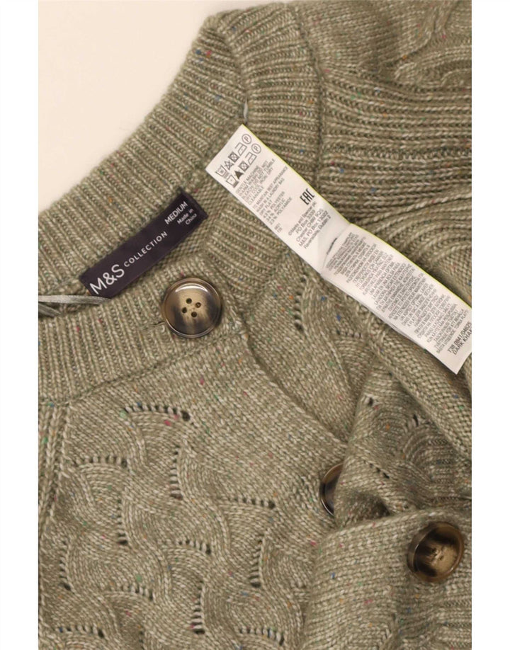 Marks & Spencer ženski kardigan pulover UK 14 Srednji kaki poliester