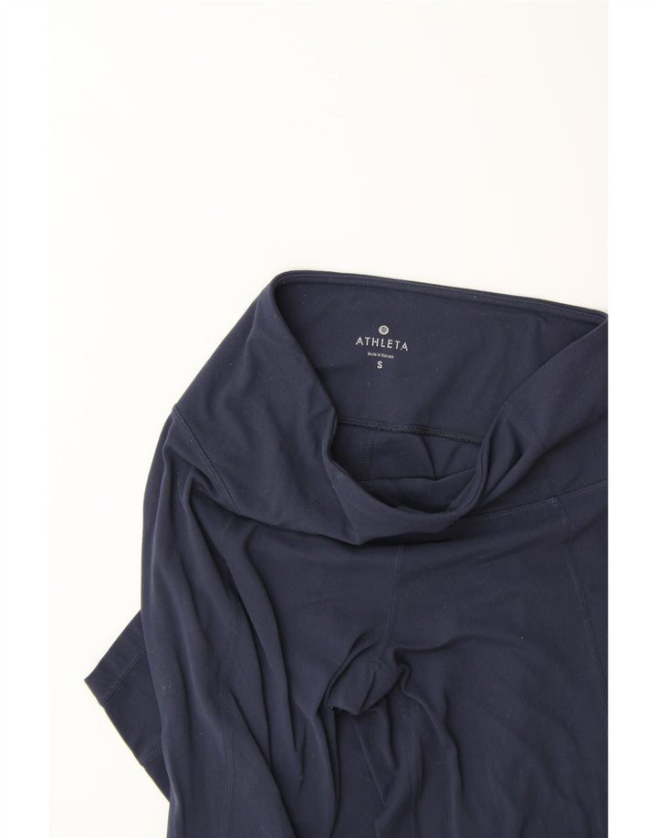 ATHLETA Womens Leggings UK 10 Small Navy Blue Nylon Vintage Athleta and Second-Hand Athleta from Messina Hembry 