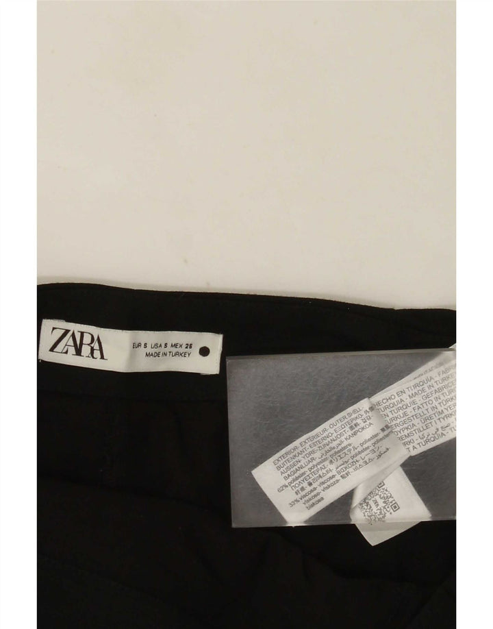 Zara ženska mini suknja mala W26 crni poliester