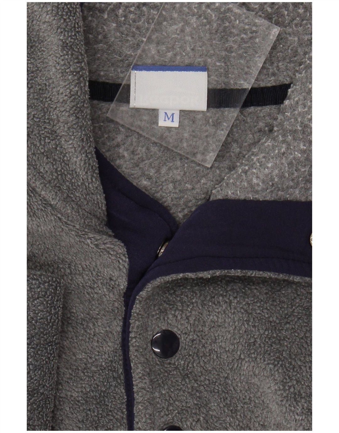 REEBOK muški džemper od flisa s dugmadima i ovratnikom, srednje sivi poliester