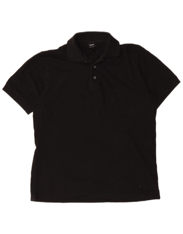 Hugo Boss muška polo majica srednje crne pamučne boje
