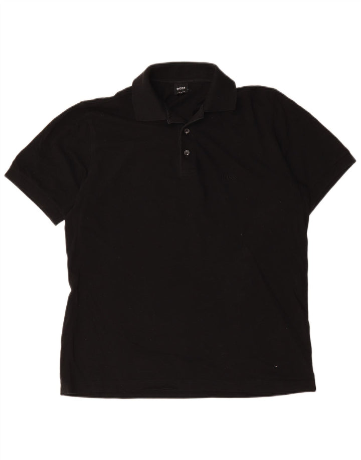 Hugo Boss muška polo majica srednje crne pamučne boje