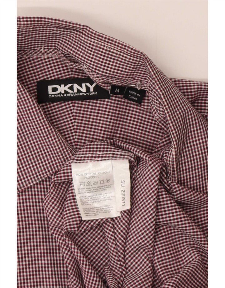 Dkny muška košulja srednje boje bordo boje gingham pamuka
